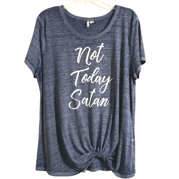 Cato Denim Blue Not Today Satan Short 